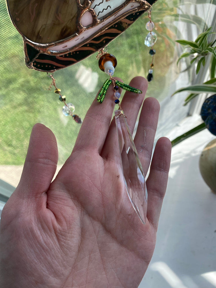 Mini Opossum Stained Glass Suncatcher