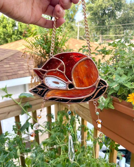 Mini Fox Stained Glass Suncatcher