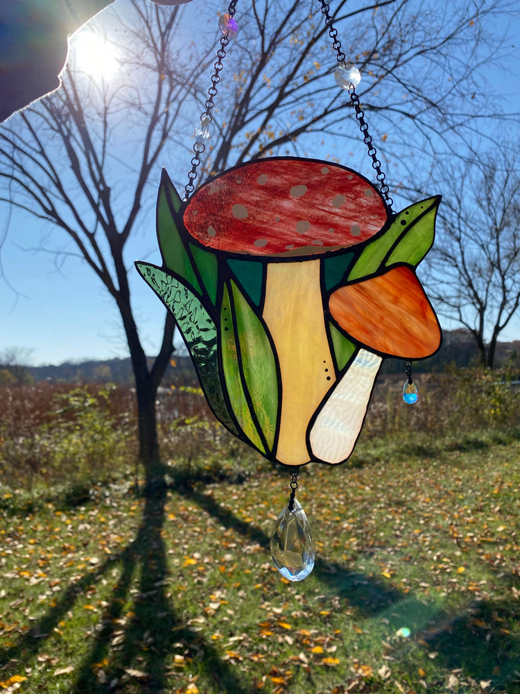 Mushroom Bundle Stained Glass Suncatcher