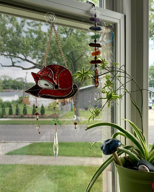 Mini Fox Stained Glass Suncatcher