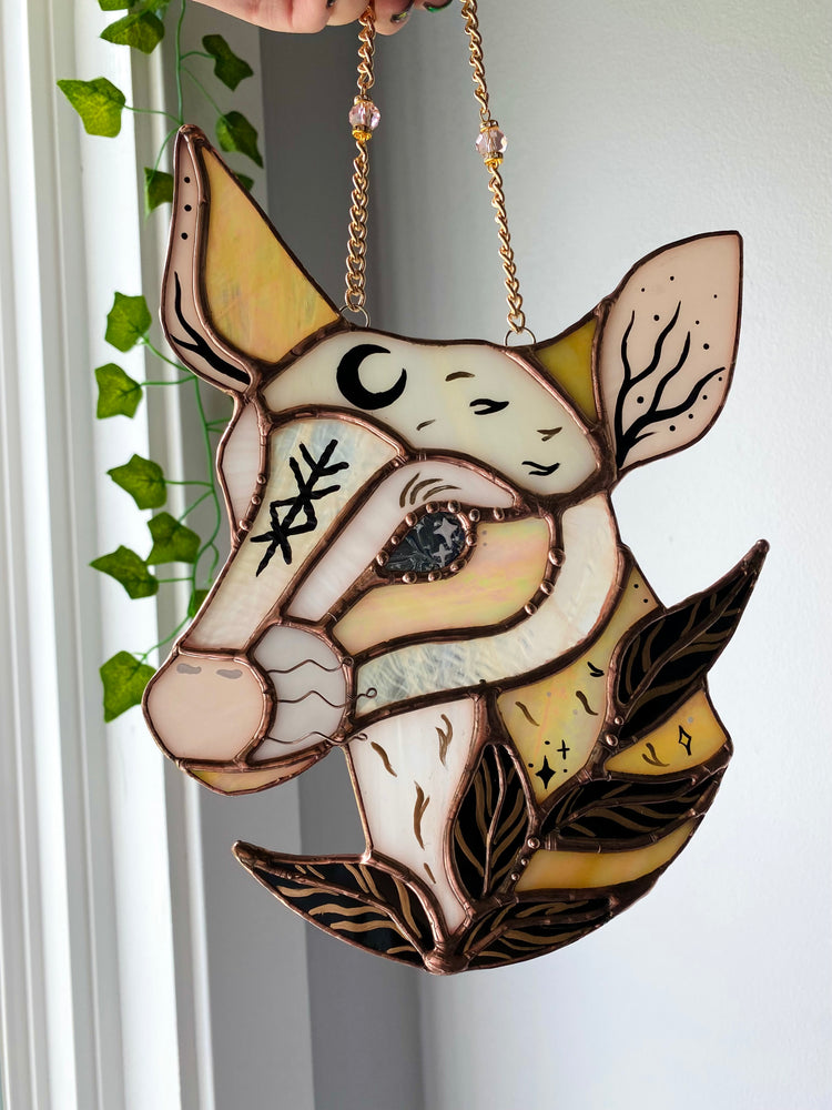 Prosperity Deer Stained Glass Suncatcher