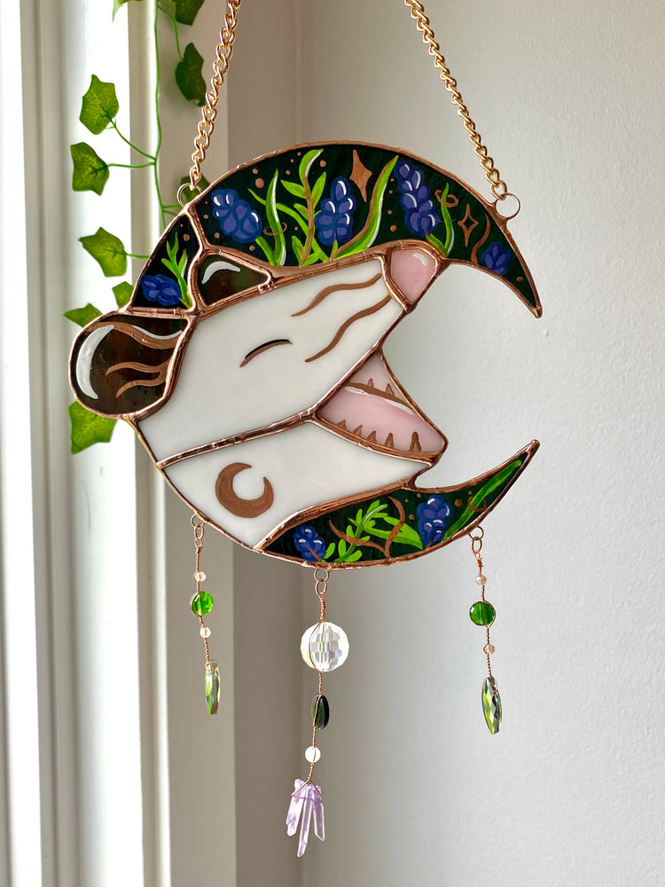 Lavender Moon Opossum Suncatcher