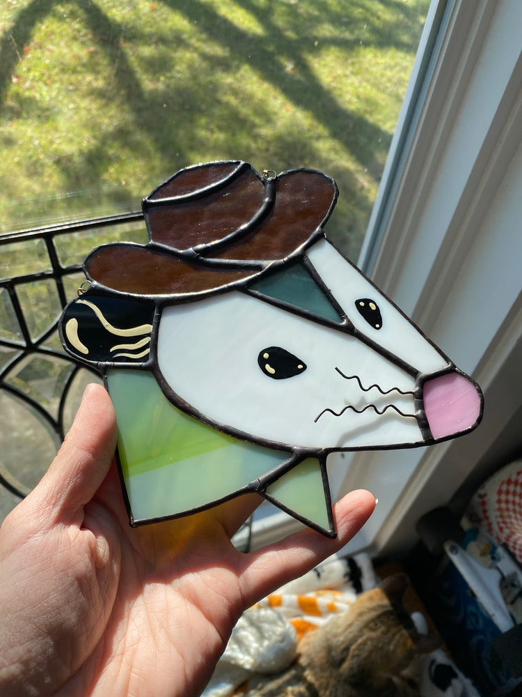 Green Cowboy Opossum Suncatcher