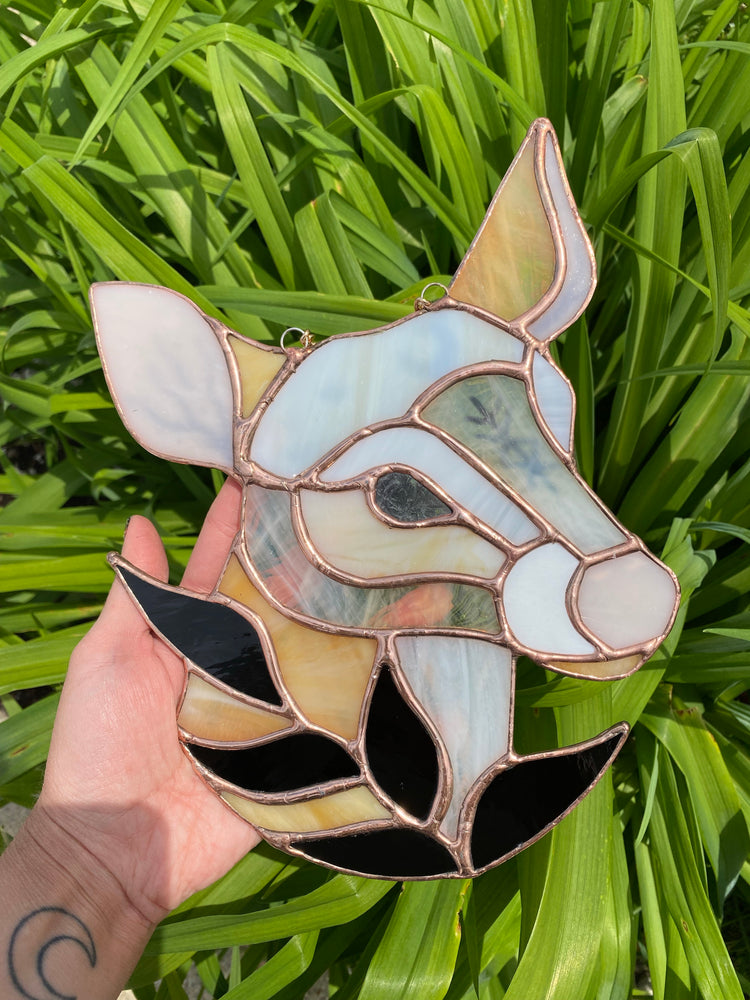 Prosperity Deer Stained Glass Suncatcher